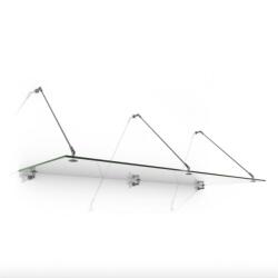 Toms Üvegtető előtető 250x90cm Letisztult modern megjelenés rozsdamentes tartókkal