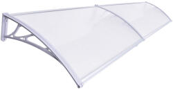 Silver Wing Miko A szokásosnál nagyobb mélységű előtető 240x120 cm szürke keret áttetsző üregkamrás polikarbonát tetőlap C típusú kar