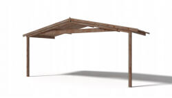 Atlana Előtető hétvégi házhoz veranda tetőszerkezet 500x200 cm impregnált barna fa terasz tető