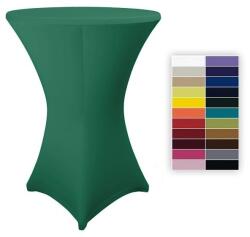 Event Spandex sztreccs huzat bisztró asztalhoz, rendezvényasztalhoz 80 cm átmérőjű zöld színű elasztikus asztalszoknya