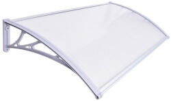 Silver Wing Miko Védőtető 120x60 cm fehér keret áttetsző polikarbonát tető például bejárati ajtó vagy ablakok fölé C típusú kar