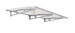 Jago Alumínium előtető 190x95 cm szürke eloxált K1 típusú tartókar füstös szürke tömör polikarbonát borítással és vízelvezetéssel