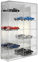 Rosa Modellautó vitrin, polc bemutató szekrény átlátszó akril 1: 24 méretarányú modellekhez 50x15x74 cm tükrös hátlappal