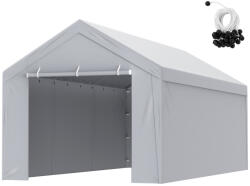 VEVOR Ponyva kocsibeálló mobil garázssátorhoz tető + oldalfal 300x600 cm autóbeálló sátor fedőponyva fehér (CKPB10X20FTH27H20V0)