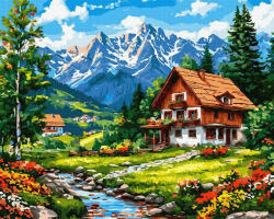 iPicasso Set pictura pe numere, cu sasiu, Izolare in valea muntelui, 40x50 cm (PC40501302)