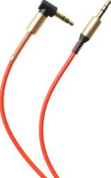 mobilNET Cablu AUX unghiular 2x3, 5mm jack 1 m roșu (vrac)