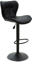 FDY Scaun Bar Costta Piele Ecologica Neagra Baza Neagra