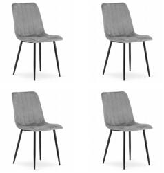 FDY Set 4 Scaune Bucatarie/Dining Gabe Catifea Gri Deschis