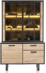  Bufet cu vitrina Avalon stejar 127/42/220 cm (42496-NAT) Bufet