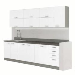  Bucatarie PRADO alba extra lucios/gri 2, 6 m (0000143789)