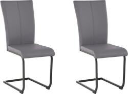  Set 2 scaune Oliver gri piele ecologica 43/55/98 cm (28390820)
