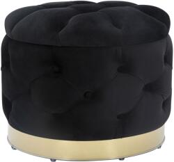  Taburet negru catifea Ilario cu spatiu depozitare 55/42 cm (142405000N)