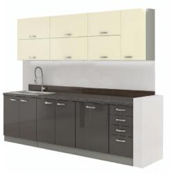  Bucatarie PRADO gri/crem extra lucios 2, 6 m (0000088001)