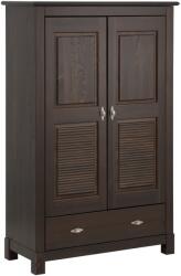  Dulap cu 2 usi Rauna maro inchis 96/38/155 cm, lemn masiv (62097754) Garderoba
