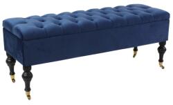  Bancuta Chesterfield albastra catifea 124/40/42 cm (44772SI)