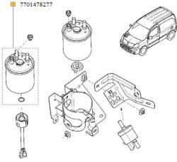 Original Renault Filtru combustibil ORIGINAL RENAULT 77 01 478 277 (77 01 478 277)