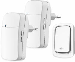 OMU system WBKK02-1A2VW Vezeték és elem nélküli csengő 1 adó - kinetic kapcsoló 2 vevő fehér (WBKK02-1A2VW)
