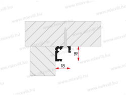  Led sarok aluprofil LL-07 3m/szál 45° 134700/3