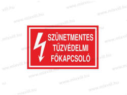  Szünetmentes tűzvédelmi főkapcsoló - öntapadó matrica 100x60mm ERV051001