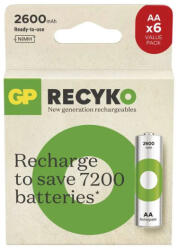 GP Batteries B2527V ReCyko NiMH Akkumulátor HR6 (AA) 2600mAh 6db/BL (B2527V)
