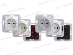 TEM EKO 2+F dugalj betét fekete kerettel 16A 250V VE10NB(17940)