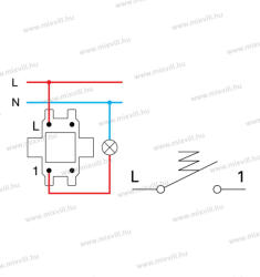 TEM jelzőfényes N101 egypólusú süllyesztett lámpa nyomógomb 10A 250V AC fehér 15023 SQ11PWIN02XO