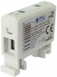 OMU System TUK21516L 2x1, 5-16mm2 CU: 85A AL: 75A 1 pólus szürke csatlakozókapocs sorkapocs DIN sín (TUK21516L)