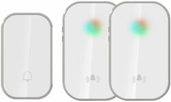 OMU system WBKK01-1A2VW vezeték és elem nélküli csengő 1 adó kinetic kapcsoló és 2 vevőegység fehér (WBKK01-1A2VW)