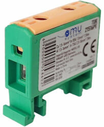 OMU System TUK21516PE 2x1, 5-16mm2 (CU: 85A, AL: 75A) 1 pólus zöld-sárga csatlakozókapocs sorkapocs (TUK21516PE)