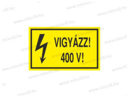  Vigyázz! 400V! - öntapadó matrica 100x60mm ERV063001