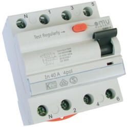 OMU system OMR10 4 pólusú 25A 30mA FI relé "AC" típus típus 10kA OMR104025003 (OMR104025003)