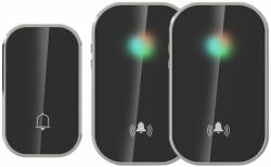 OMU system WBKK01-1A2VB vezeték és elem nélküli csengő 1 adó kinetic kapcsoló és 2 vevőegység fekete (WBKK01-1A2VB)