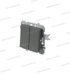 TEM jelzőfényes zsalukapcsoló redőnykapcsoló 10A 250V AC antracit 15037 SQ53ATNT09XO