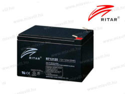 Ritar 12Ah akkumulátor 12V tűzjelzőbe RT12120-F2 zárt ólomakkumulátor (RT12120-F2)