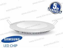 V-TAC SKU-724 Led panel kerek 24W IP20 3000K 2000lm 120° vil. szög 300mm Samsung chip 5év gar (724)