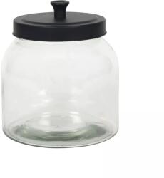 Gastro Üveg élelmiszer-tároló, fekete fém fedéllel, űrtartalom: 2, 00 liter, magasság: 180 mm, átmérő: 160 mm