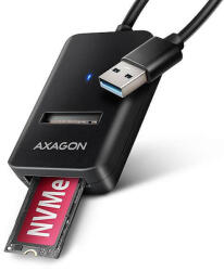AXAGON ADM2-AM USB-A 10Gbps - Adaptor SSD M. 2 NVMe & SATA, cablu USB-A 10cm