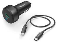Hama 201614 USB Type-C Autós töltő, fekete (201614)