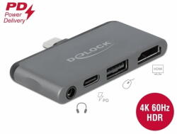 Delock Docking station pentru iPad Pro USB-C la HDMI 4K@60Hz/USB-A/jack audio 3.5mm 4 pini, Delock 87751 (87751)