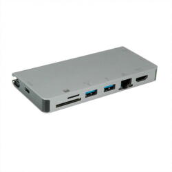 Roline Docking station USB-C la HDMI 4K60Hz/VGA/2 x USB 3.1 Gen 1/LAN/PD/Cititor de carduri, Roline 12.02. 1022 (12.02.1022-4)