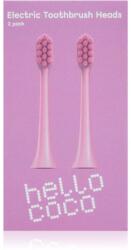 Hello Coco Electric Toothbrush Heads Pink csere fejek a fogkeféhez 2 db