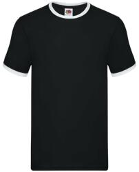Fruit of the Loom Ringer férfi póló, pamut, fekete / fehér, 3XL (6428)