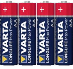 VARTA Ceruzaelem AA, alkáli mangán, 1, 5V, 4 db, Varta Max Tech LR06, AA, LR6, AAB4E, AM3, 815, E91, LR6N (4706110404)
