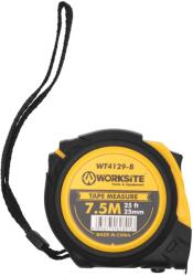 Somogyi Elektronic WORKSITE WT4129-B professzionális mérőszalag, 7.5m hosszú, 25mm széles, két féle reteszelés, övcsipesz, gumírozott