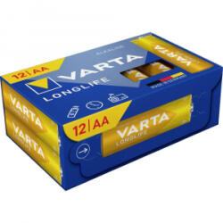 VARTA Longlife AA alkáli mangán ceruzaelem 1.5V cube pack 12db (4106301132) (4106301132) - aqua