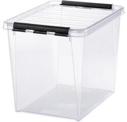 SMARTSTORE Műanyag tárolódoboz, 25 liter, fekete fogantyúkkal, SMARTSTORE "Classic 16", átlátszó (CSDSMART36) - primatinta