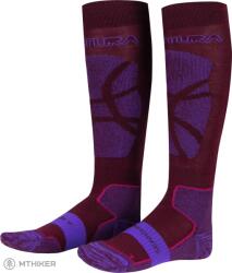 Montura MERINO WOOL WARM zokni, vine red/prism violet (XS - S)