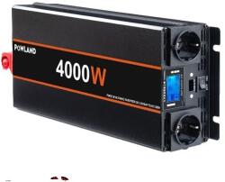  Autóerő -inverter, 3000W teljesítményű teljesítmény, 12 V/24 V DC - 220 V AC konverzió, 4000W, 24 V -os, Európa