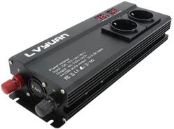  Teljesítmény -inverter, 6000W csúcs kimenet, 4 USB portok, 6000w fekete