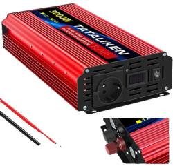  Tiszta szinusz -inverter, 4000W teljesítmény, LCD kijelző, 5000W EU, 12 V -os, 220 V 50Hz